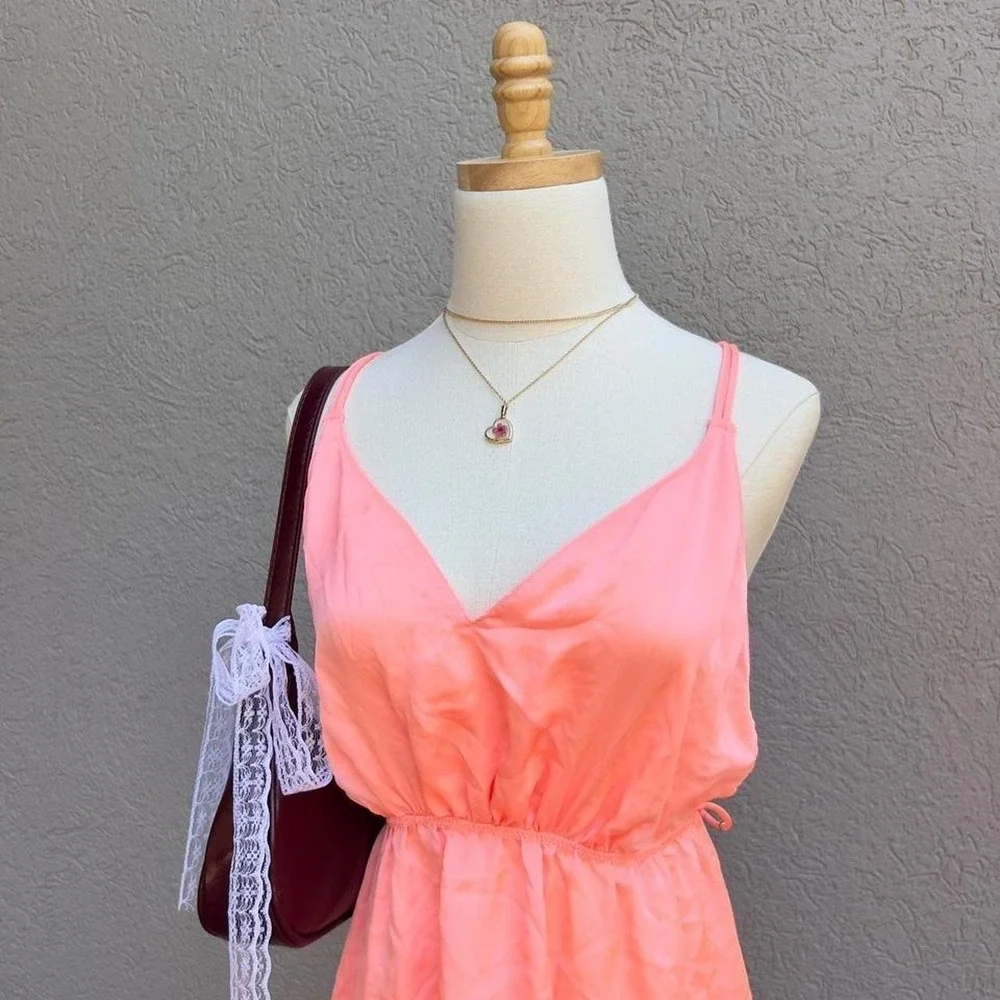 Victoria's Secret Satin Strappy Nightgown Lingerie Slip Dress Size Small